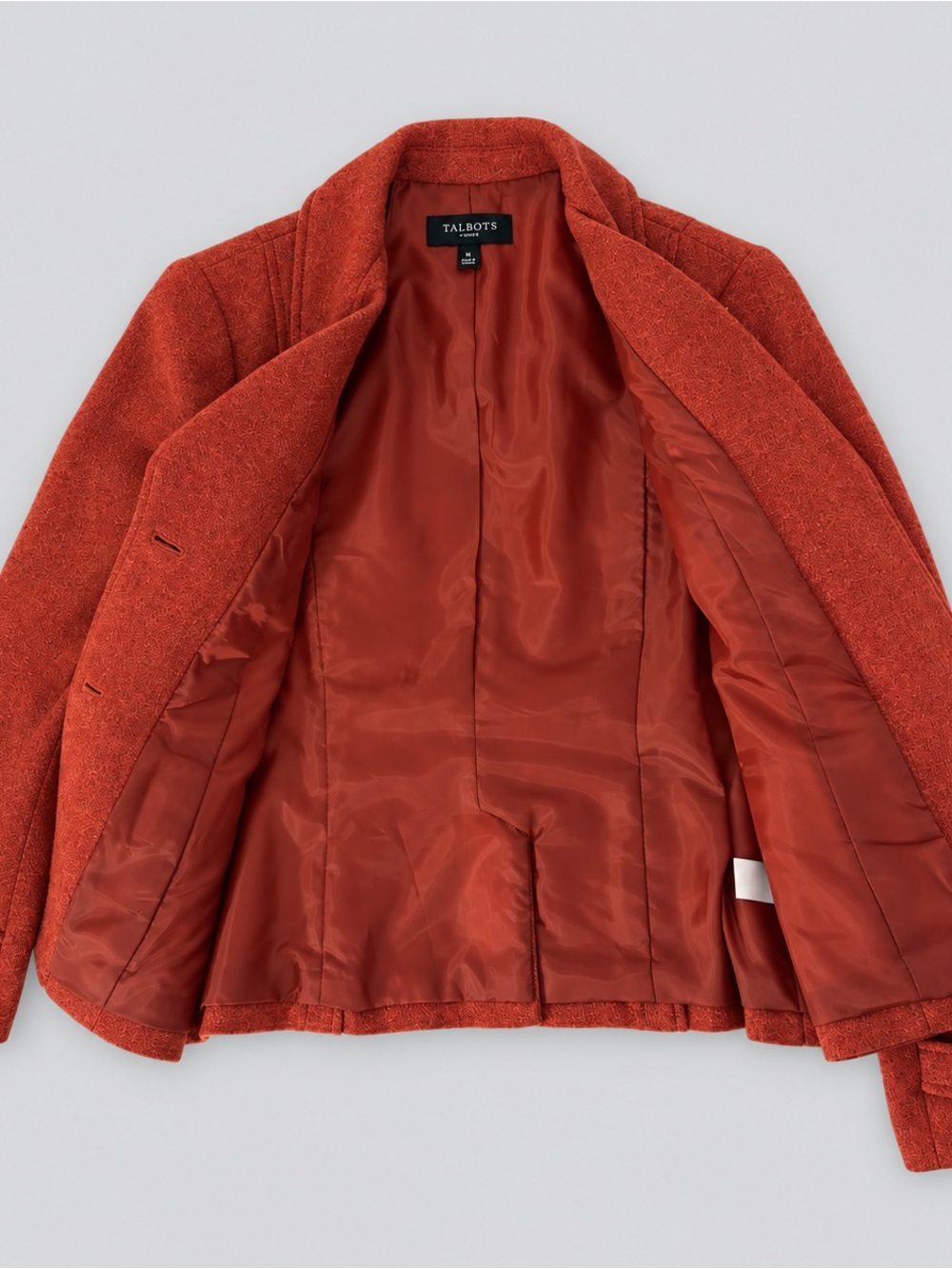 Talbots Petites 8P Rust Orange Wool Blend Blazer Academia Preppy - Picture 6 of 10